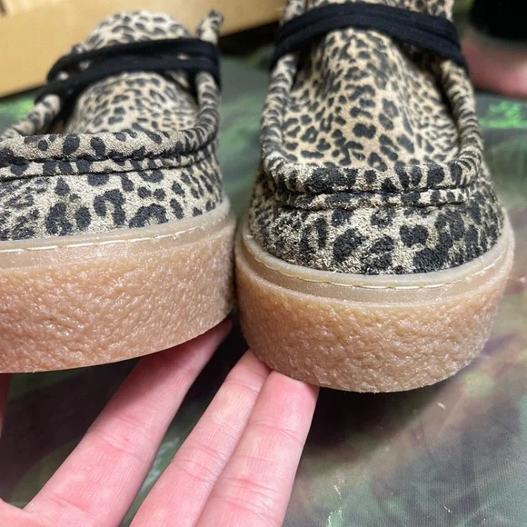 Hush Puppies Womens Sz 6.5 Bridget Animal print Leopard Suede Platform Sneakers - Picture 9 of 12